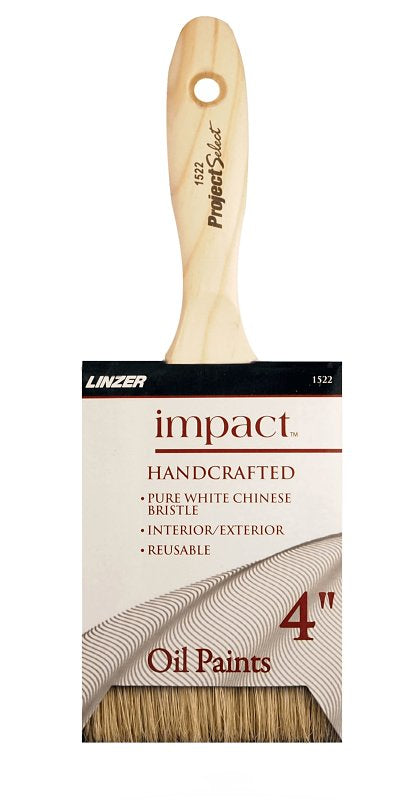 LINZER PRODUCTS Linzer 1522-4in Paint Brush, Chinese Bristle, Beavertail Handle