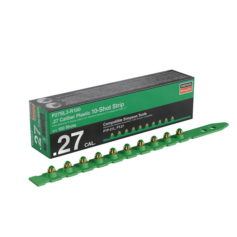 SIMPSON STRONG-TIE Simpson Strong-Tie P27SL3-R100 Strip Load, 0.27 Caliber, Power Level: 3, Green Code, 10-Load HARDWARE & FARM SUPPLIES SIMPSON STRONG-TIE