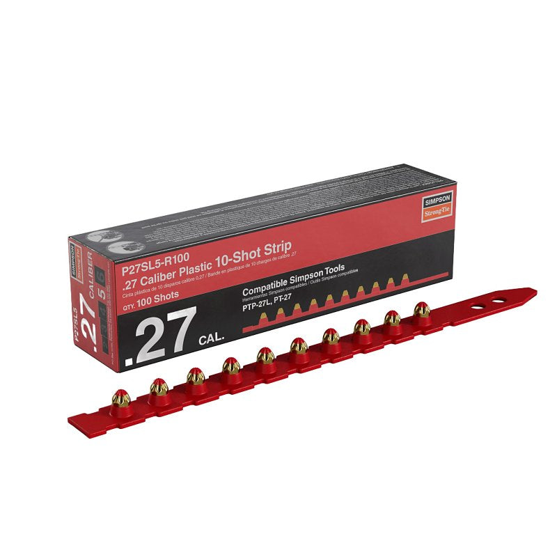 SIMPSON STRONG-TIE Simpson Strong-Tie P27SL5-R100 Strip Load, 0.27 Caliber, Power Level: 5, Red Code, 10-Load HARDWARE & FARM SUPPLIES SIMPSON STRONG-TIE