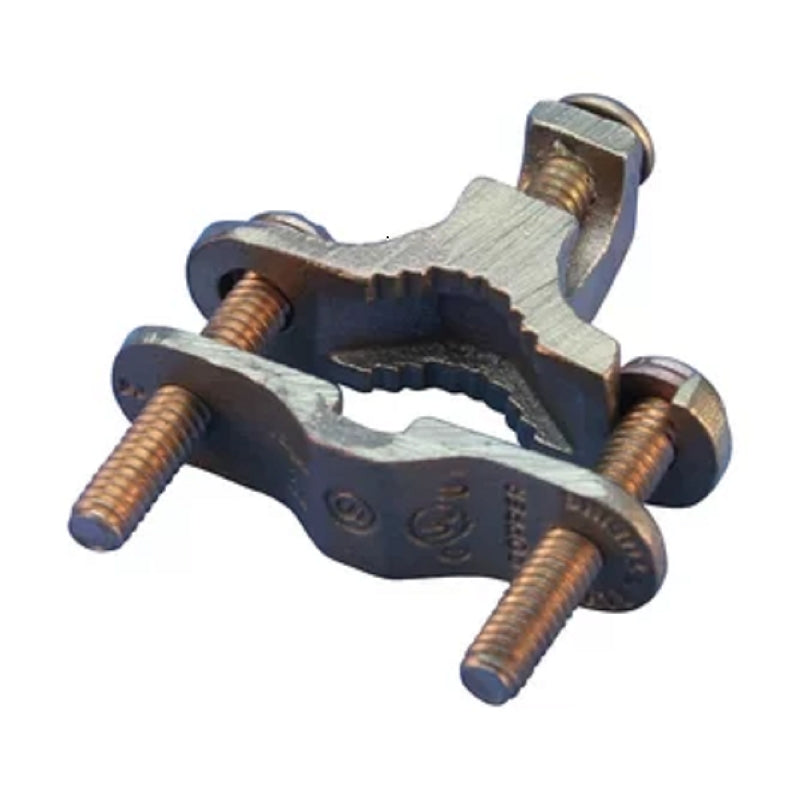 ERICO nVent ERICO EK17 Perpendicular Ground Clamp, Clamping Range: 1/2 to 1 in, #10 to 2 AWG Wire, Bronze