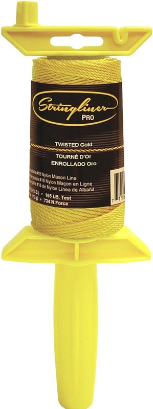 STRINGLINER BY U.S. TAPE Stringliner Pro Series 25000 Mason Line Reel, 135 ft L Line, Gold Line, Power Screwdriver Rewind