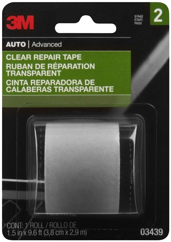 3M 3M 03439 Repair Tape, 115 in L, 1-1/2 in W, Elastic Backing, Transparent