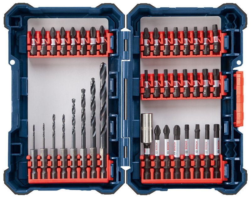 S-B POWER TOOL Bosch Impact Tough DDMS40 Drill Bit Set, 40-Piece, HCS, Black Oxide TOOLS S-B POWER TOOL
