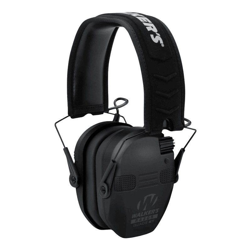 GSM Walker's GWP-RSEQM-BT Electronic Quad Muffs, 23 dB NRR, Black