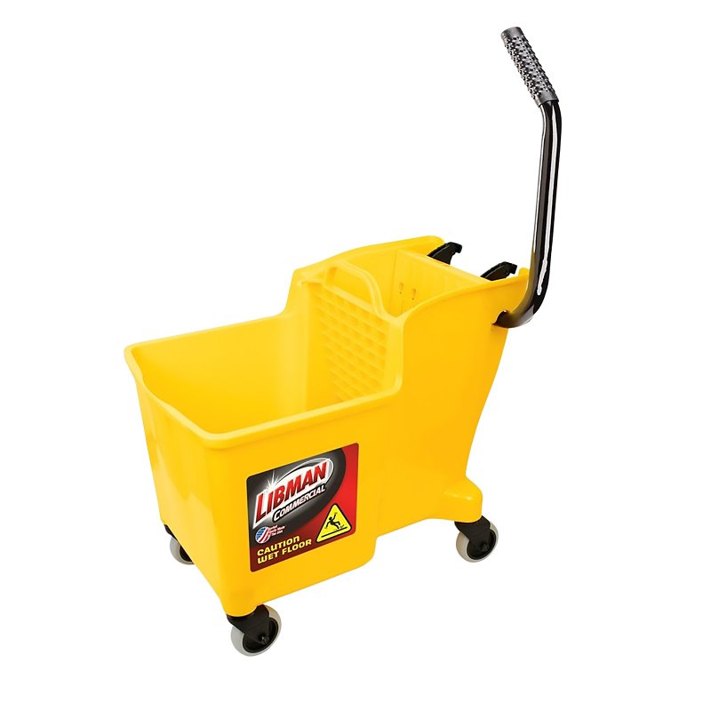 THE LIBMAN COMPANY Libman 1095 1-Piece Bucket and Wringer, 32 qt, Square, Polypropylene Bucket/Pail, Polypropylene Wringer, Yellow