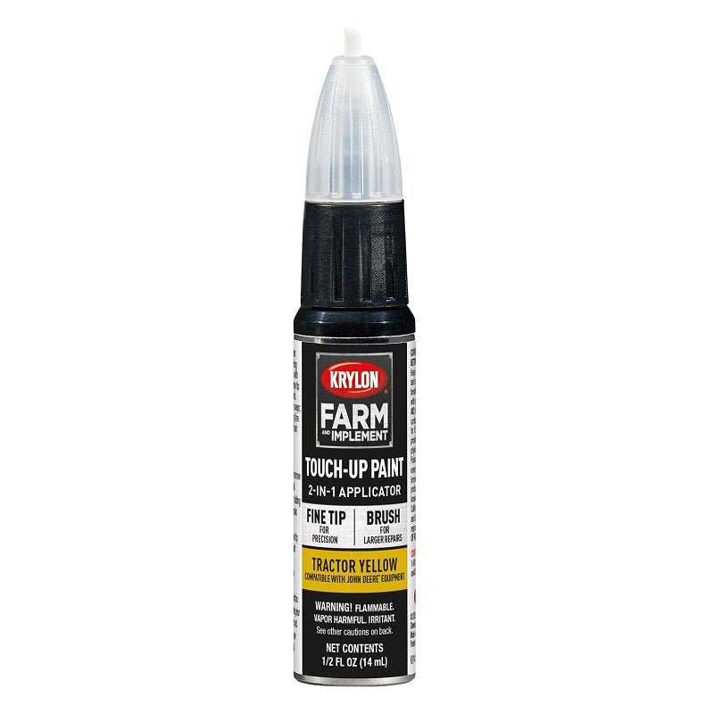 KRYLON PRODUCTS Krylon Farm & Implement Series K02050000 Touch-Up Paint Pen, Fine Tip, Tractor Yellow, Works on: Metal