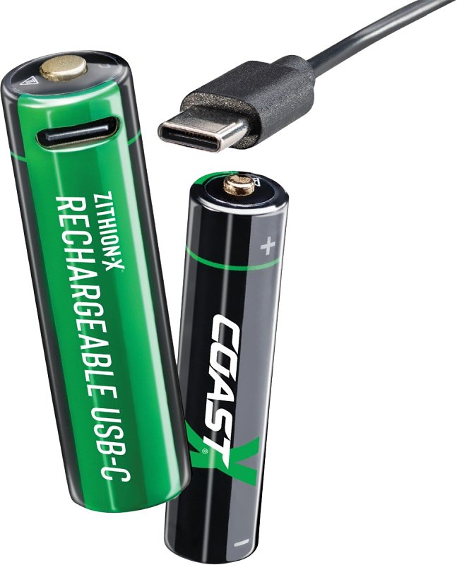 COAST Coast ZITHION-X 31233 Battery, 1.5 V Battery, 750 mAh, AAA Battery, Lithium-Ion, Rechargeable: Yes ELECTRICAL COAST