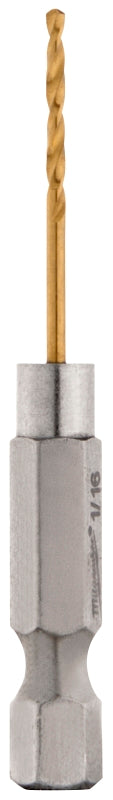 MILWAUKEE Milwaukee SHOCKWAVE 48-89-4601 Impact Drill Bit, 1/16 in Dia, 2-1/4 in OAL, Twist Flute, 1/4 in Dia Shank, Hex Shank TOOLS MILWAUKEE