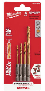 MILWAUKEE Milwaukee 48-89-4644 Drill Bit Set, 4-Piece, Titanium TOOLS MILWAUKEE