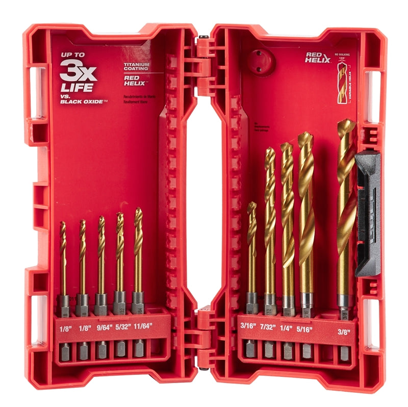MILWAUKEE Milwaukee SHOCKWAVE Impact Duty 48-89-4633 Drill Bit Set, 10-Piece, Steel, Titanium TOOLS MILWAUKEE