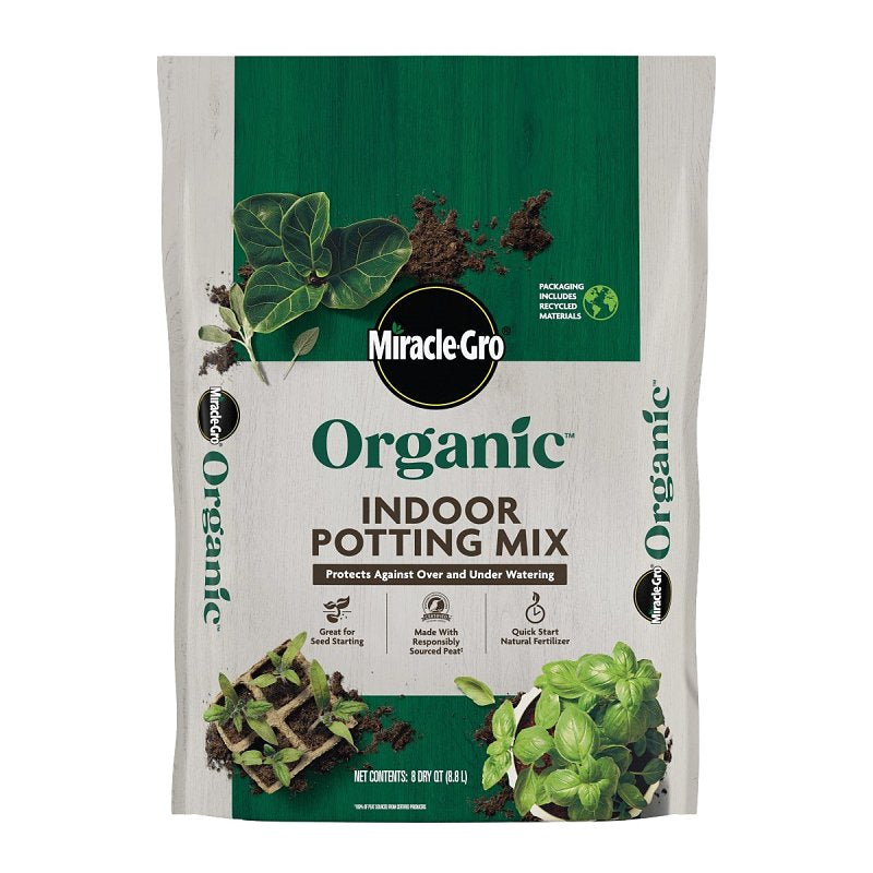 MIRACLE-GRO Miracle-Gro Organic Series 74178430 Indoor Potting Mix, 8 qt Bag LAWN & GARDEN MIRACLE-GRO