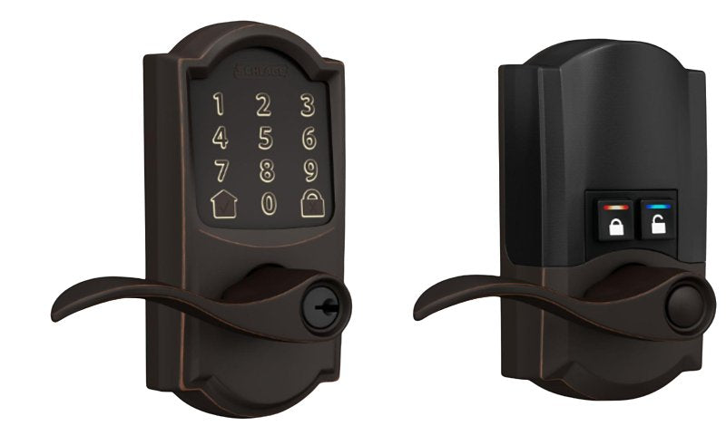 SCHLAGE LOCK Schlage Encode FE789WBV CAM 716 A Smart Wi-Fi Lever With Camelot Trim, Aged Bronze, Commercial, 1 Grade, Yes ELECTRICAL SCHLAGE LOCK