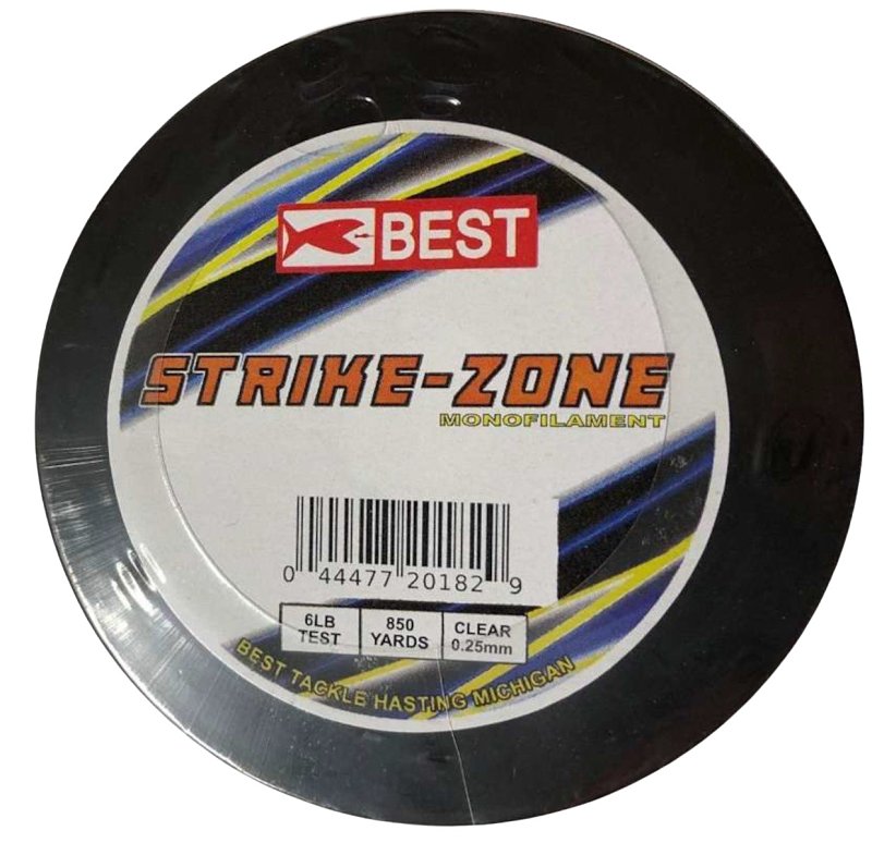 GSM Stopper Lures BEST KE-BST-LMC06 Strike Zone Fishing Line, 850 yd L, Monofilament, Clear, 6 lb