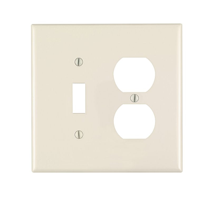 LEVITON Leviton PJ18-T Combination Wallplate, Midway, 2 -Gang, Nylon, Light Almond, Device Mounting ELECTRICAL LEVITON