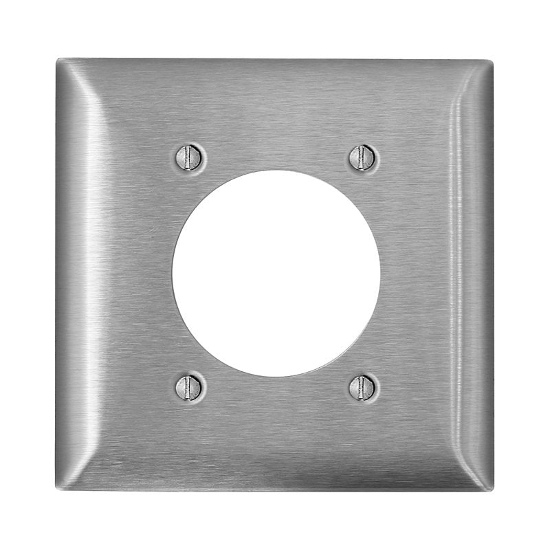 LEVITON Leviton C SL703 Range and Dryer Wallplate, 4.54 in L, 4.6 in W, Standard, 2-Gang, 430 Stainless Steel, Silver