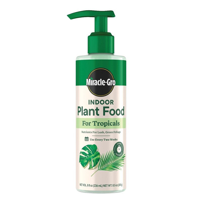 MIRACLE-GRO Miracle-Gro Tropical 3421606 Houseplant Food, 8 oz Bottle, Liquid, 1-0.5-1 N-P-K Ratio