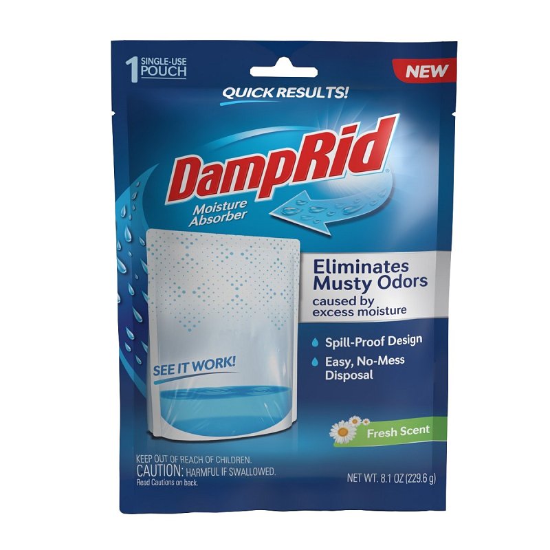 DAMP RID DampRid FG20FS Moisture Absorber, 8.1 oz Bag, Solid CLEANING & JANITORIAL SUPPLIES DAMP RID