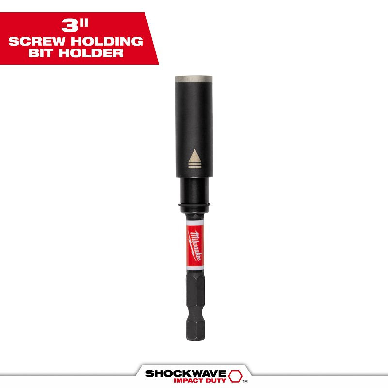 MILWAUKEE Milwaukee SHOCKWAVE 48-32-7903 Impact-Duty Screw-Holding Bit Holder, 1/4 in Drive, 1/4 in Shank, Hex Shank, S2 Steel