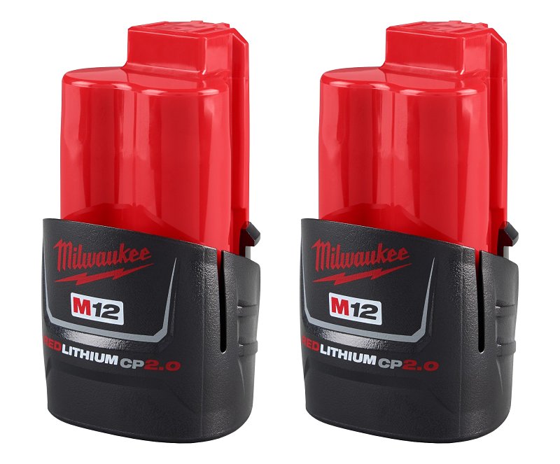 MILWAUKEE Milwaukee M12 REDLITHIUM 48-11-2422 Compact Battery Pack, 12 V Battery, 2 Ah, 1.5 A Charge, 20 min Charging