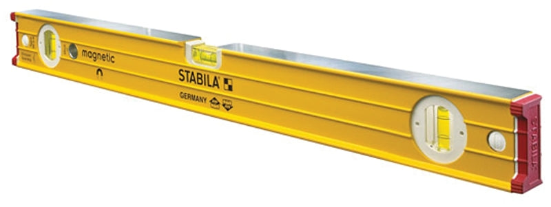 STABILA Stabila 38624 I-Beam Level, 24 in L, 3-Vial, Magnetic, Aluminum, Yellow