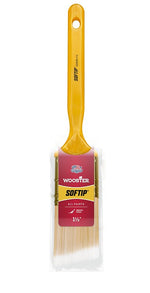 WOOSTER BRUSH Wooster Q3208-1-1/2 Paint Brush, Pearl/White/Yellow, Plastic Handle, 1-1/2 in W, Angle Sash Brush, 2-3/16 in L Bristle PAINT WOOSTER BRUSH