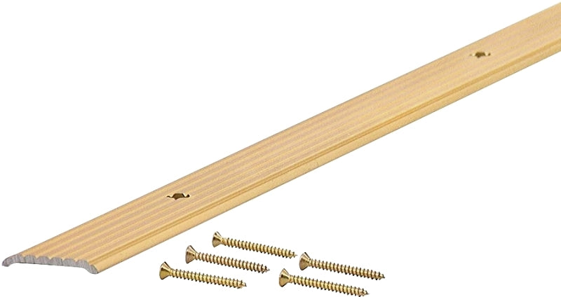 M-D M-D 79129 Seam Binder, 72 in L, 3/4 in W, Fluted Surface, Aluminum, Satin Brass