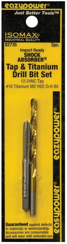 EAZYPOWER Eazypower 82735 Tap and Drill Set, 12-24 Thread, Titanium