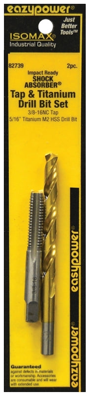 EAZYPOWER Eazypower 82739 Tap and Drill Set, 3/8-16 Thread, Titanium TOOLS EAZYPOWER