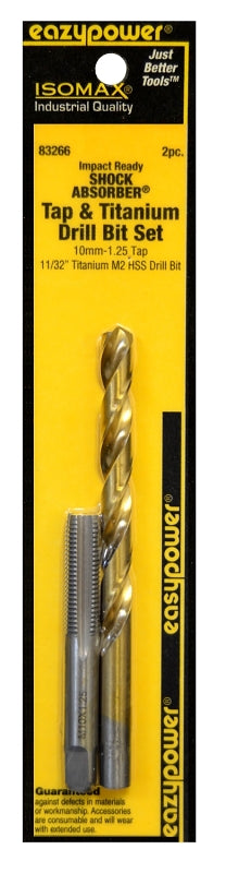 EAZYPOWER Eazypower 83266 Tap and Drill Set, 10MM-1.25 Thread, Titanium