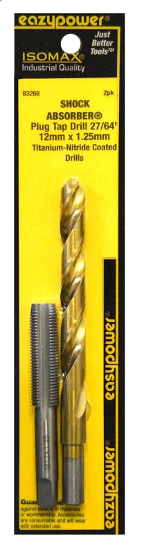 EAZYPOWER Eazypower 83268 Tap and Drill Set, 12MM-1.25 Thread, Titanium