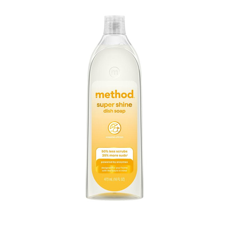 METHOD method Super Shine 11296 Dish Soap, 16 oz Bottle, Liquid, Coastal Citron
