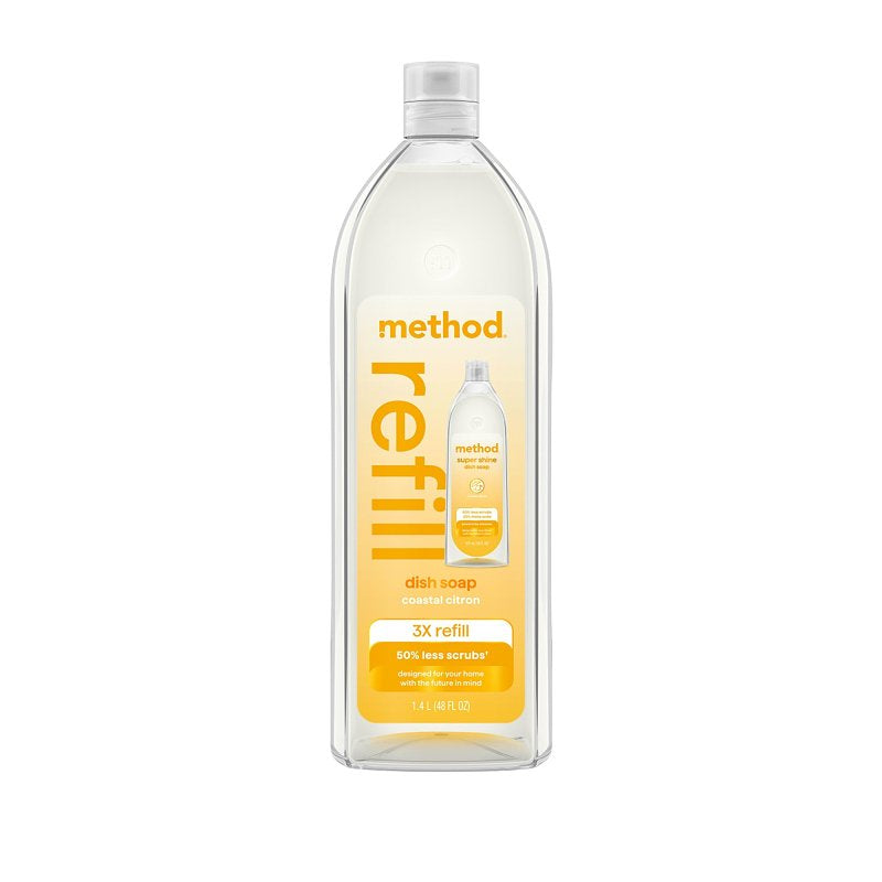 METHOD method Super Shine 11301 Dish Soap Refill, 48 oz Bottle, Liquid, Coastal Citron