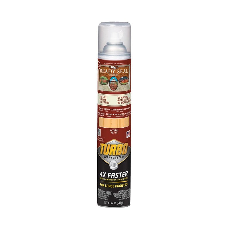 READY SEAL Ready Seal 401752 Stain With Turbo Spray System, Smooth, Natural, 24 oz, Aerosol Can
