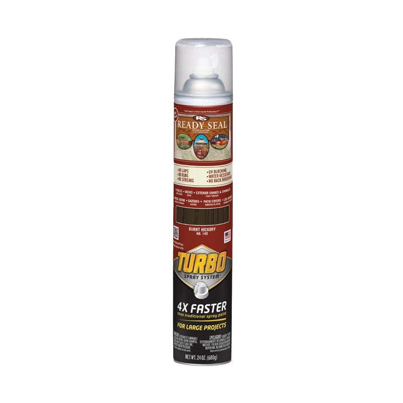 READY SEAL Ready Seal 401754 Stain With Turbo Spray System, Smooth, Dark Walnut, 24 oz, Aerosol Can