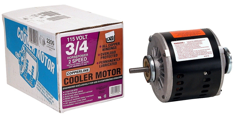 DIAL Dial 2206 Evaporative Cooler Motor, 0.75 hp, 1-Phase, 115 V, 1/2 in Dia Shaft, Clockwise Shaft Rotation APPLIANCES & ELECTRONICS DIAL