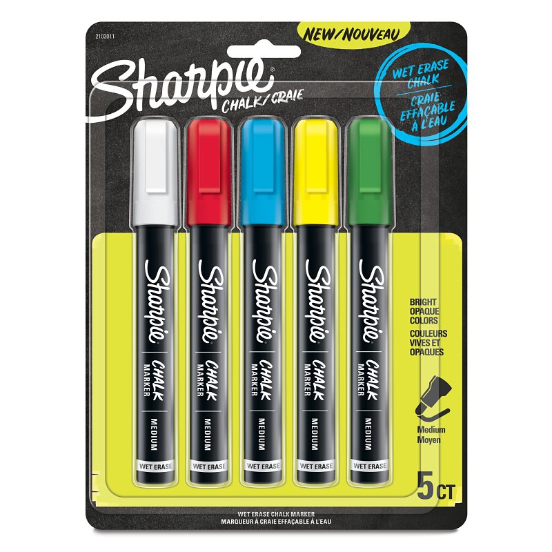 SANFORD Sharpie 2103011 Chalk Marker, Medium Lead/Tip, Assorted Lead/Tip