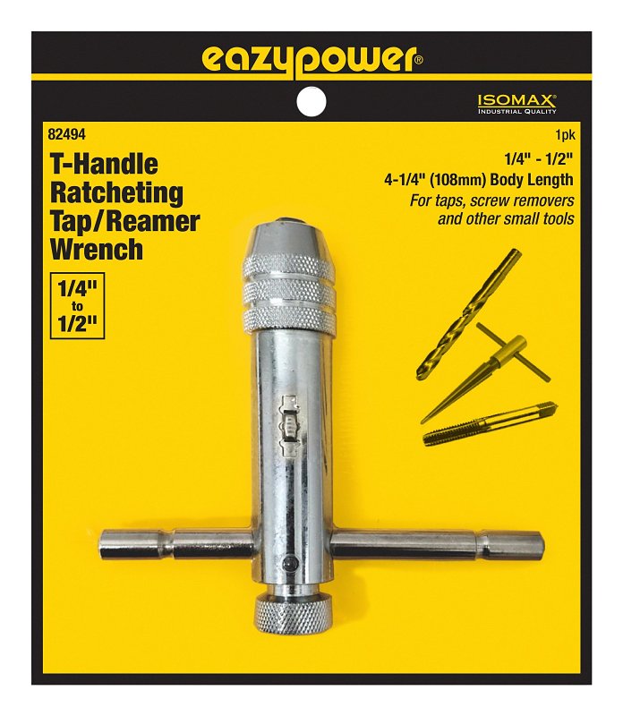 EAZYPOWER Isomax 82494 Tap and Die Ratcheting Wrench, 1/4 to 1/2 in Tap/Die, T Handle TOOLS EAZYPOWER