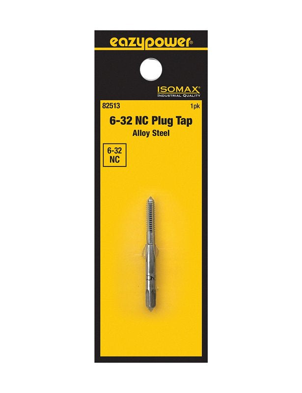 EAZYPOWER Isomax 82513 Screw Tap, #6-32 Thread, NC Thread, Plug Chamfer, Tungsten Steel
