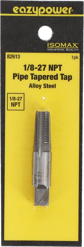 EAZYPOWER Isomax 82613 Pipe Tap, 1/8-27 Thread, NPT Thread, Taper Point, Tungsten Steel