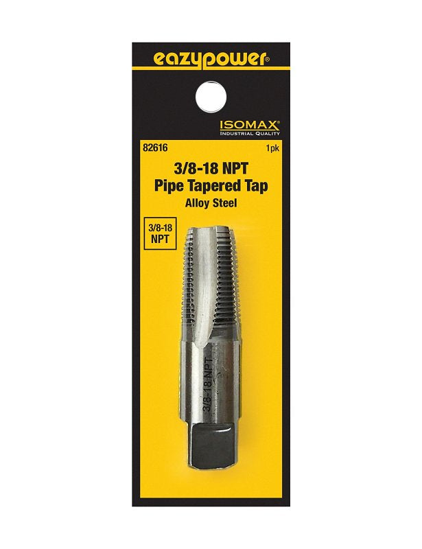 EAZYPOWER Isomax 82616 Pipe Tap, 3/8-18 Thread, NPT Thread, Taper Point, Tungsten Steel
