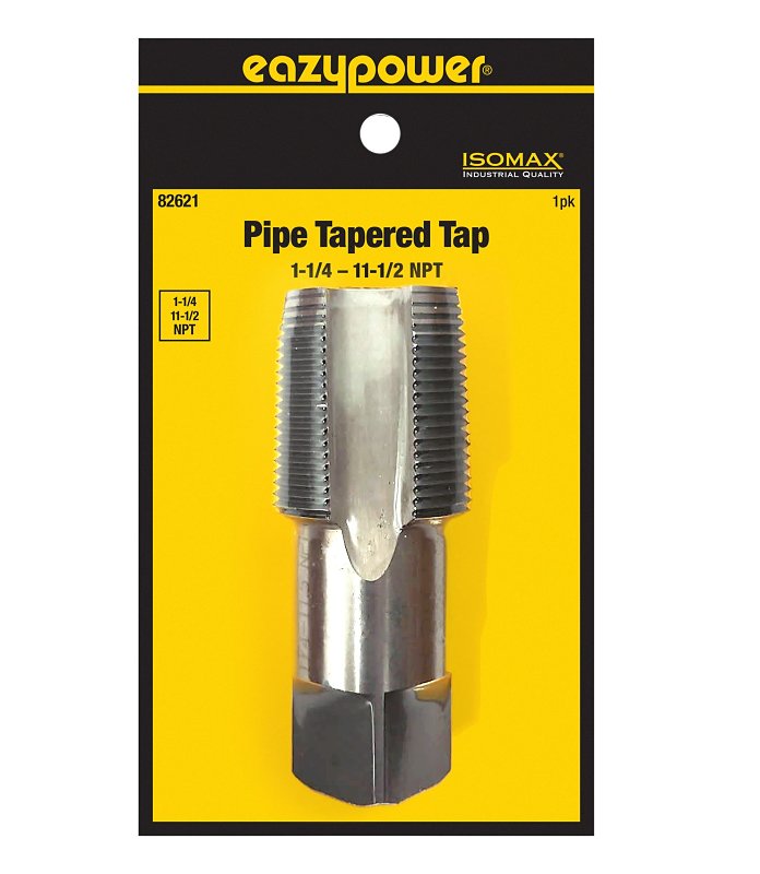 EAZYPOWER Isomax 82621 Pipe Tap, 1-1/4-11-1/3 Thread, NPT Thread, Taper Point, Tungsten Steel TOOLS EAZYPOWER