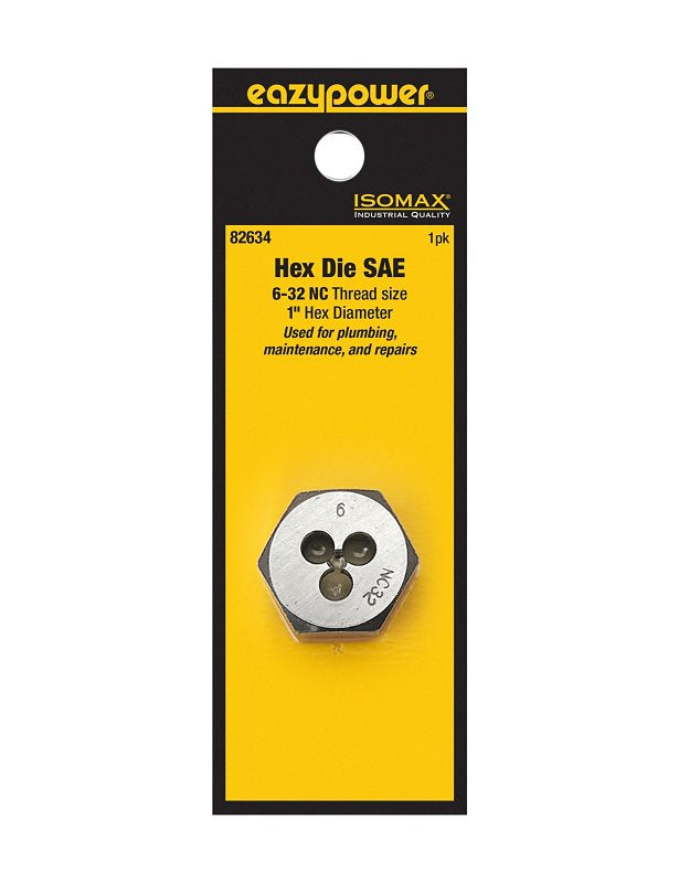 EAZYPOWER Isomax 82634 Fractional Die, #6-32 Thread, NC Thread