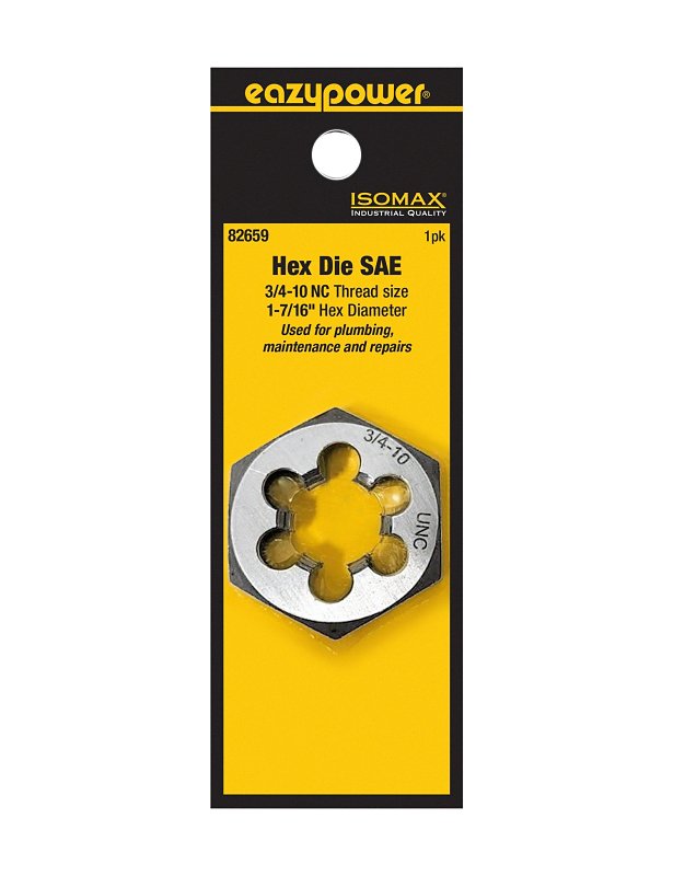 EAZYPOWER Isomax 82659 Fractional Die, 3/4-10 Thread, NC Thread