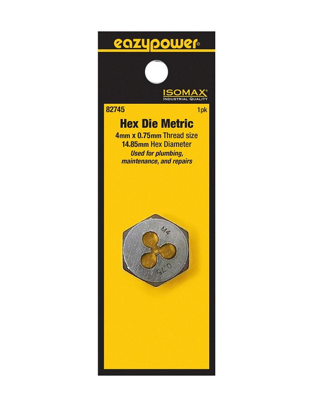 EAZYPOWER Isomax 82745 Metric Die, M4x0.75 Thread, Tungsten Steel