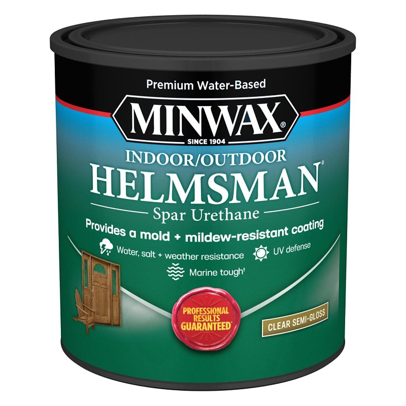 MINWAX Minwax Helmsman 63210 Spar Urethane, Semi-Gloss, Clear, Liquid, 1 qt