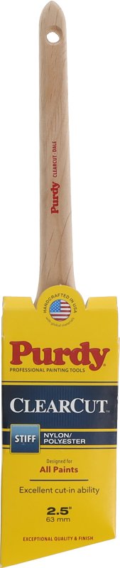 PURDY Purdy Clearcut Dale 144080125 Paint Brush, 2-1/2 in W, Angled Brush, 2-11/16 in L Bristle, Nylon/Polyester Bristle