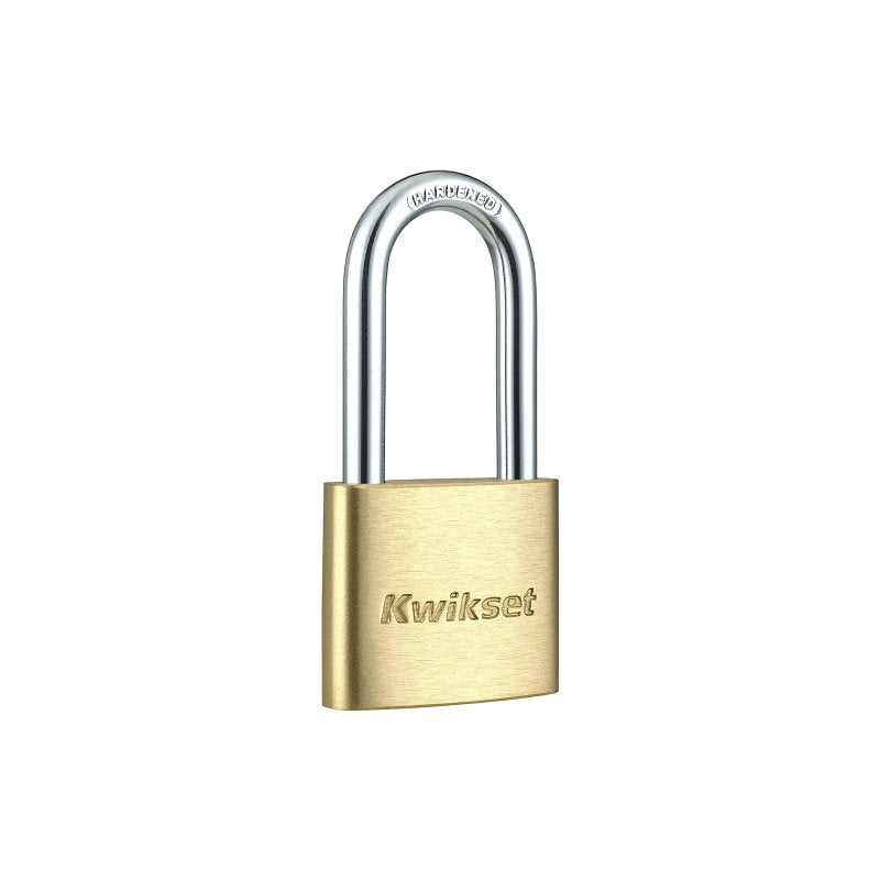 KWIKSET PADLOCK BRASS 1-9/16IN PADLOCK 1-1/2SH