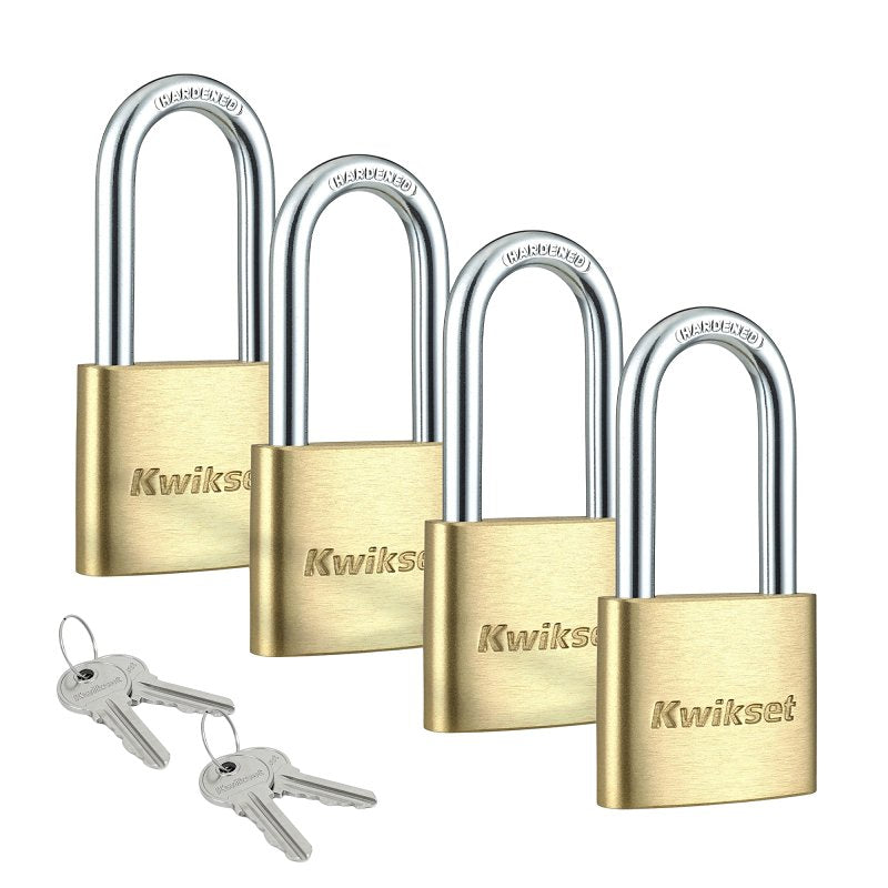KWIKSET PADLOCK BRASS 1-9/16IN PADLOCK 1-1/2SH