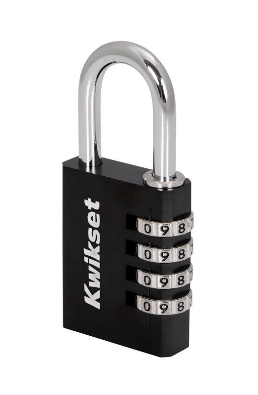 KWIKSET PADLOCK ALUM 1-9/16IN COMB PADLOCK BLK