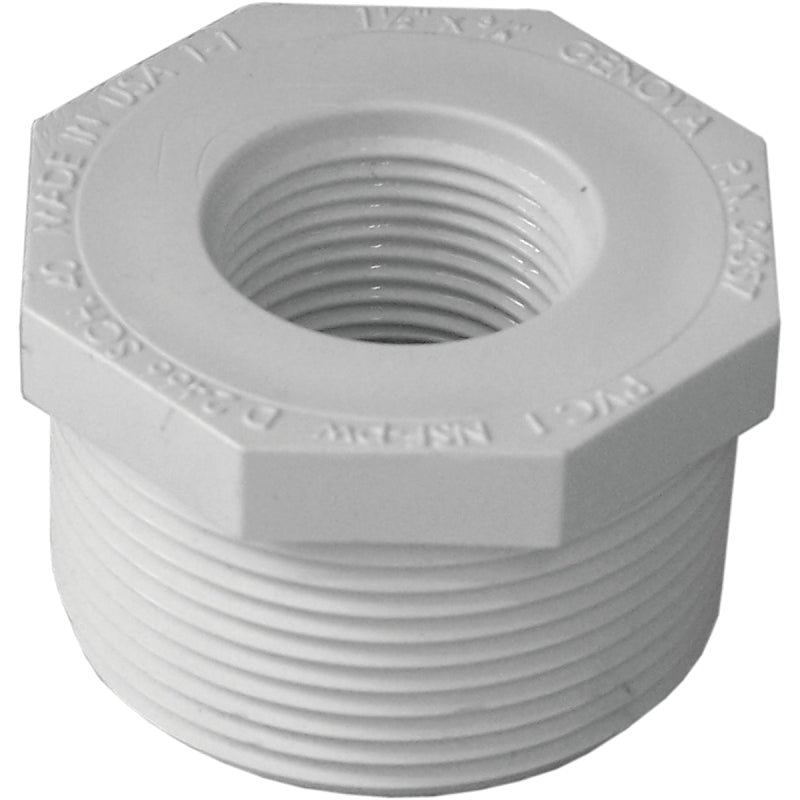IPEX IPEX 435707 Reducing Bushing, 1-1/2 x 3/4 in, MPT x FPT, White, SCH 40 Schedule, 150 psi Pressure LAWN & GARDEN IPEX